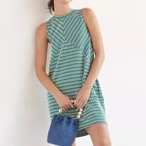 Anthropologie Maeve Dress A-Line Back Zip Sleeveless Jacquard Knit Women Medium